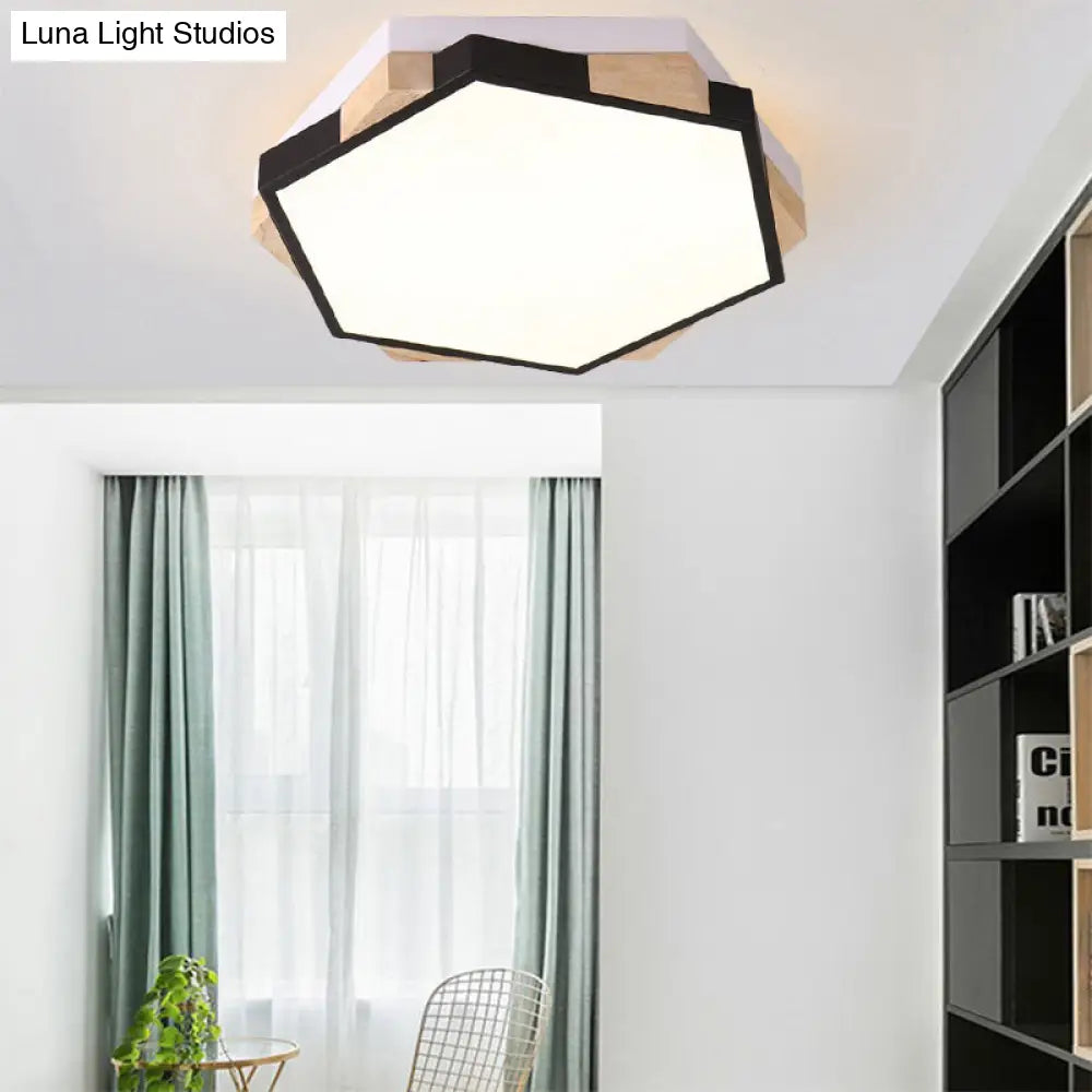 DecorBites™ DecorBites™ Nordic Hexagon Flush Mount Acrylic Ceiling Lamp for Study Room