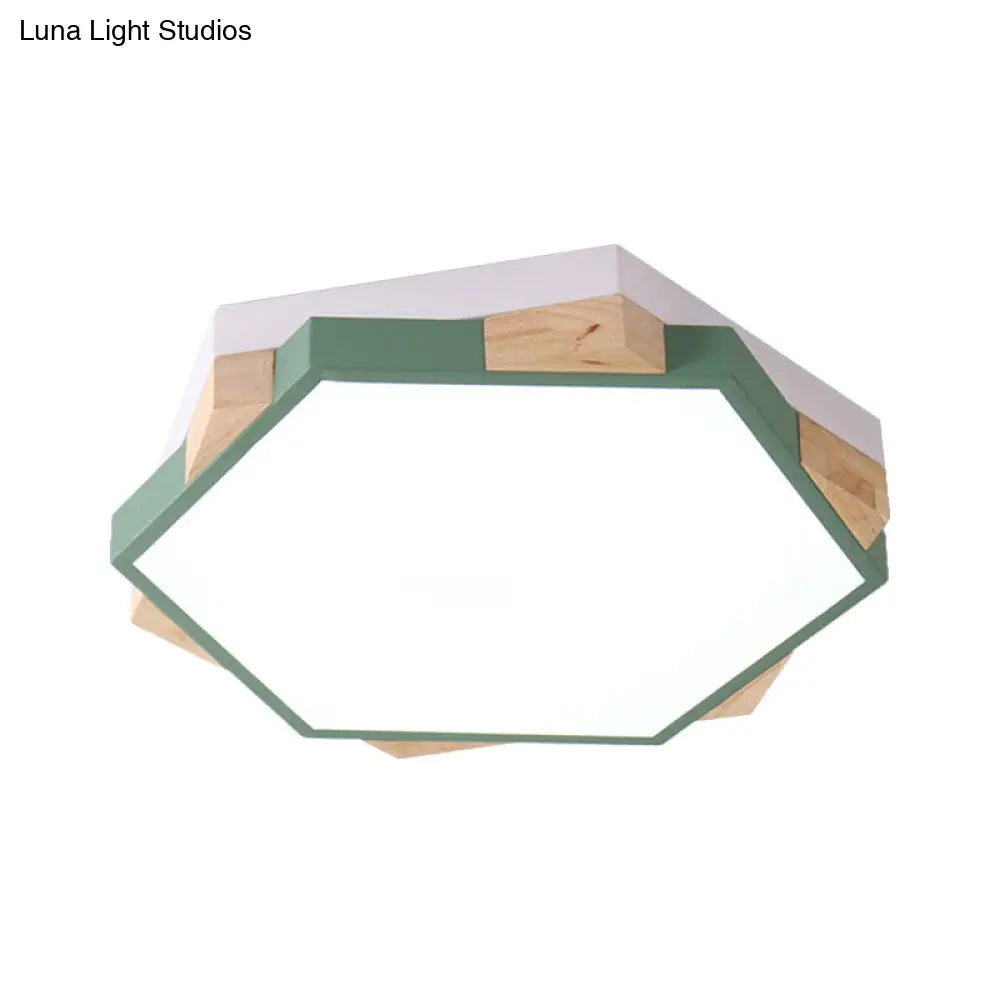 DecorBites™ DecorBites™ Nordic Hexagon Flush Mount Acrylic Ceiling Lamp for Study Room