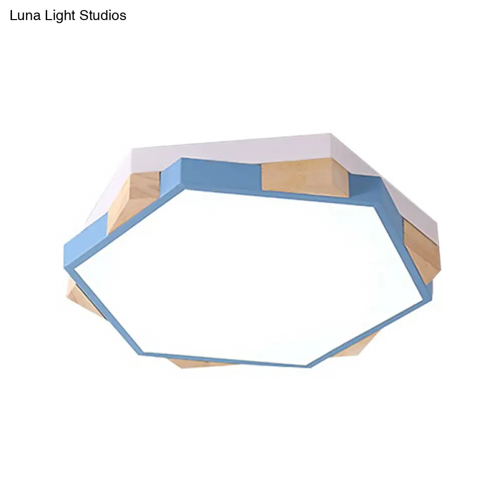 DecorBites™ DecorBites™ Nordic Hexagon Flush Mount Acrylic Ceiling Lamp for Study Room