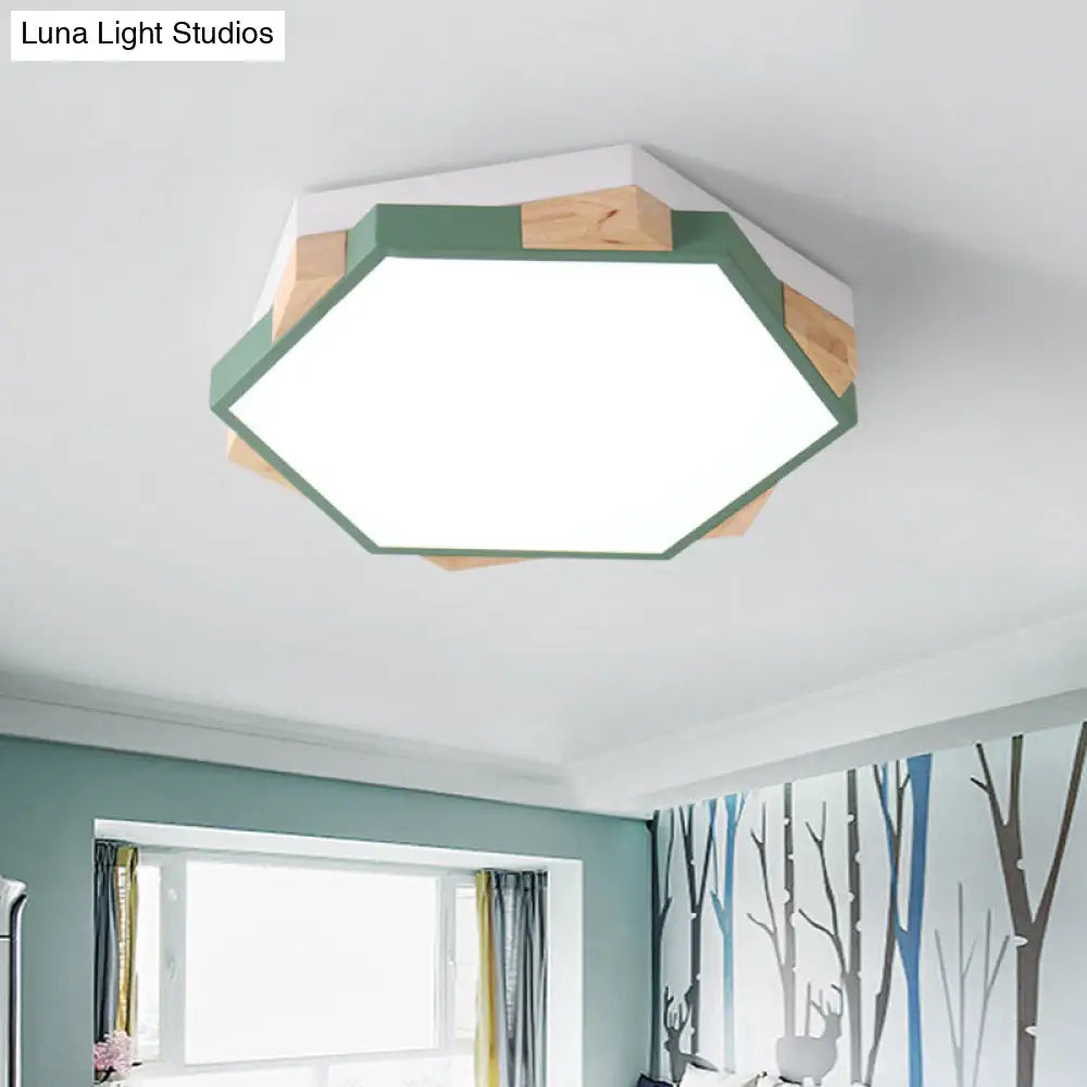 DecorBites™ DecorBites™ Nordic Hexagon Flush Mount Acrylic Ceiling Lamp for Study Room
