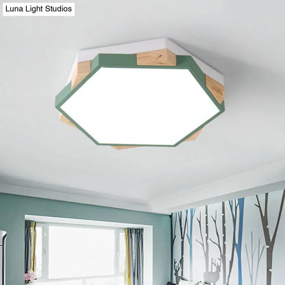 DecorBites™ DecorBites™ Nordic Hexagon Flush Mount Acrylic Ceiling Lamp for Study Room