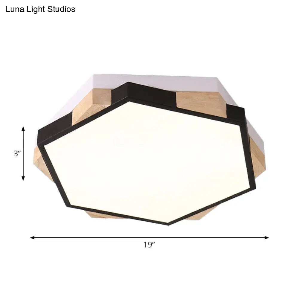 DecorBites™ DecorBites™ Nordic Hexagon Flush Mount Acrylic Ceiling Lamp for Study Room