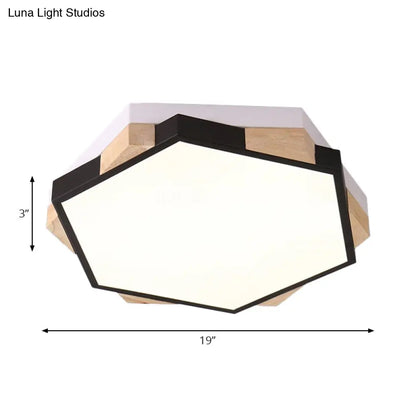 DecorBites™ DecorBites™ Nordic Hexagon Flush Mount Acrylic Ceiling Lamp for Study Room