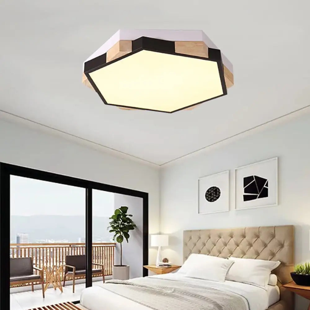 DecorBites™ DecorBites™ Nordic Hexagon Flush Mount Acrylic Ceiling Lamp for Study Room