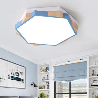DecorBites™ DecorBites™ Nordic Hexagon Flush Mount Acrylic Ceiling Lamp for Study Room