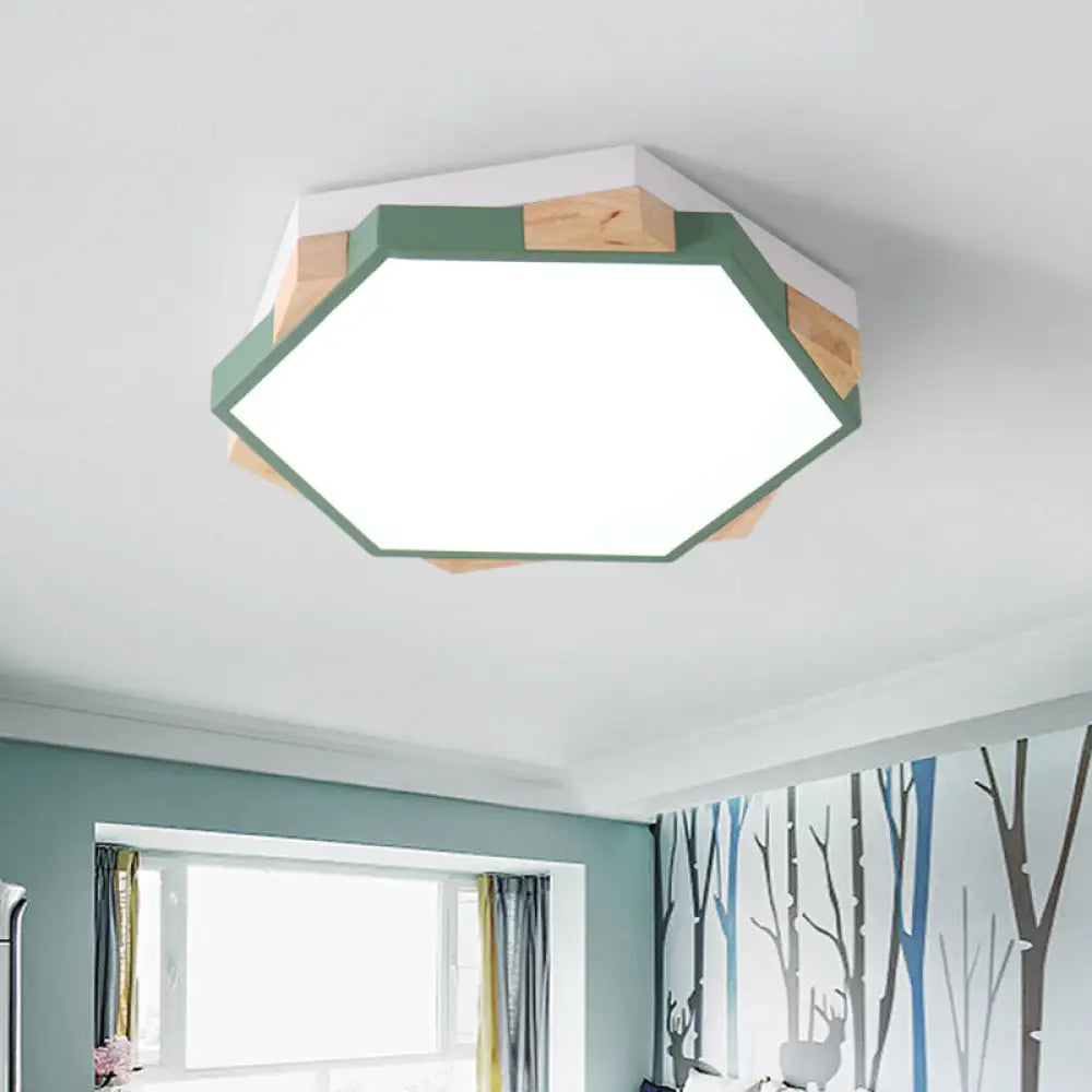 DecorBites™ DecorBites™ Nordic Hexagon Flush Mount Acrylic Ceiling Lamp for Study Room