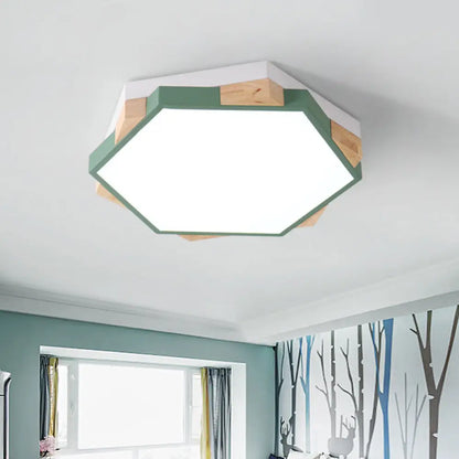 DecorBites™ DecorBites™ Nordic Hexagon Flush Mount Acrylic Ceiling Lamp for Study Room
