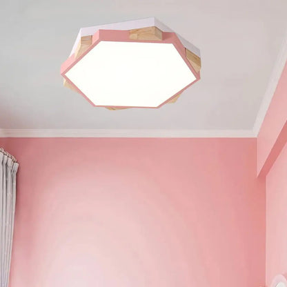DecorBites™ DecorBites™ Nordic Hexagon Flush Mount Acrylic Ceiling Lamp for Study Room