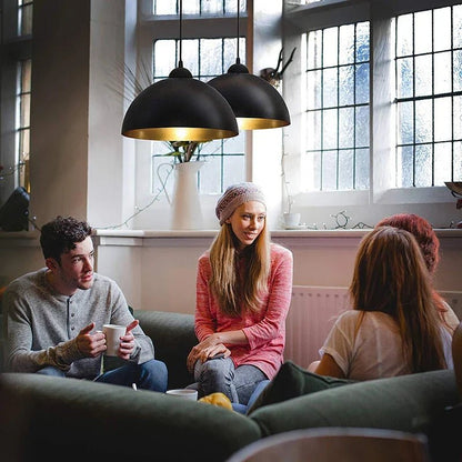 Nordic Industrial Black Dome Pendant Light - Decorbites