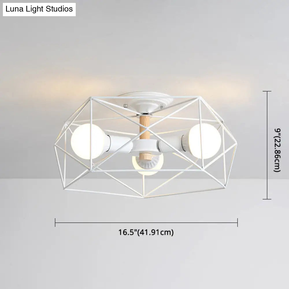 DecorBites™ DecorBites™ Nordic Industrial Geometric Flush Mount Ceiling Light for Bedroom - Metal Flush Mount Fixture