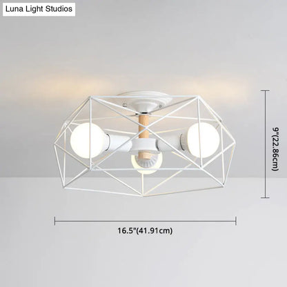 DecorBites™ DecorBites™ Nordic Industrial Geometric Flush Mount Ceiling Light for Bedroom - Metal Flush Mount Fixture