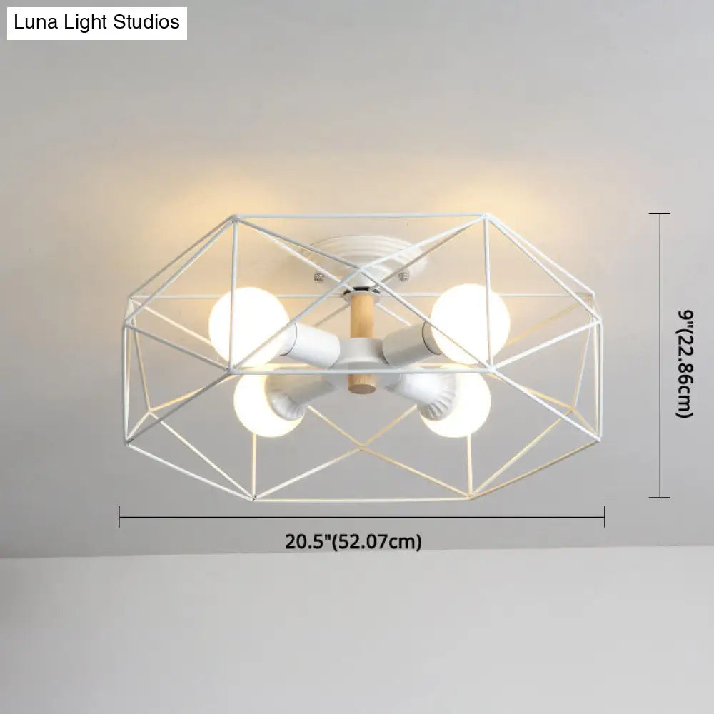 DecorBites™ DecorBites™ Nordic Industrial Geometric Flush Mount Ceiling Light for Bedroom - Metal Flush Mount Fixture