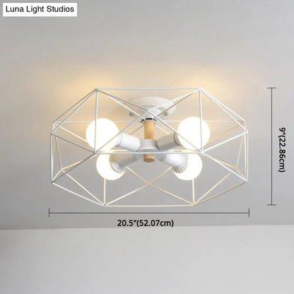DecorBites™ DecorBites™ Nordic Industrial Geometric Flush Mount Ceiling Light for Bedroom - Metal Flush Mount Fixture