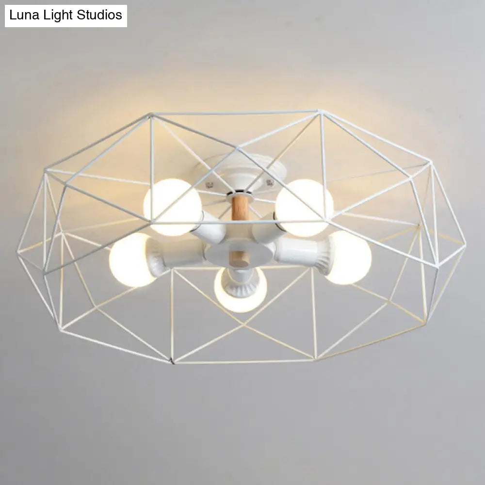 DecorBites™ DecorBites™ Nordic Industrial Geometric Flush Mount Ceiling Light for Bedroom - Metal Flush Mount Fixture