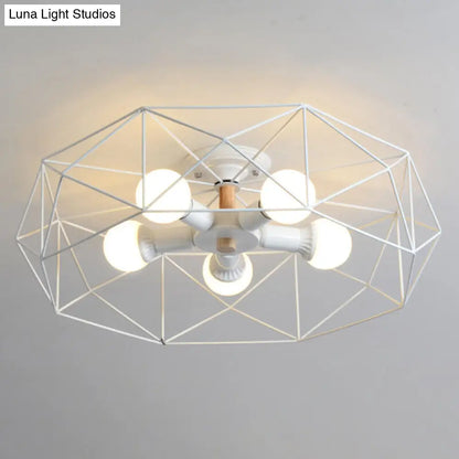 DecorBites™ DecorBites™ Nordic Industrial Geometric Flush Mount Ceiling Light for Bedroom - Metal Flush Mount Fixture
