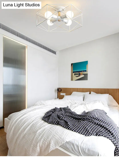 DecorBites™ DecorBites™ Nordic Industrial Geometric Flush Mount Ceiling Light for Bedroom - Metal Flush Mount Fixture