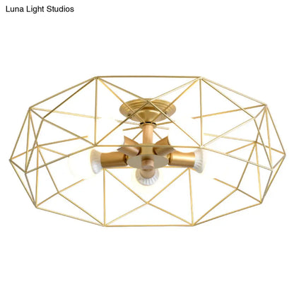 DecorBites™ DecorBites™ Nordic Industrial Geometric Flush Mount Ceiling Light for Bedroom - Metal Flush Mount Fixture