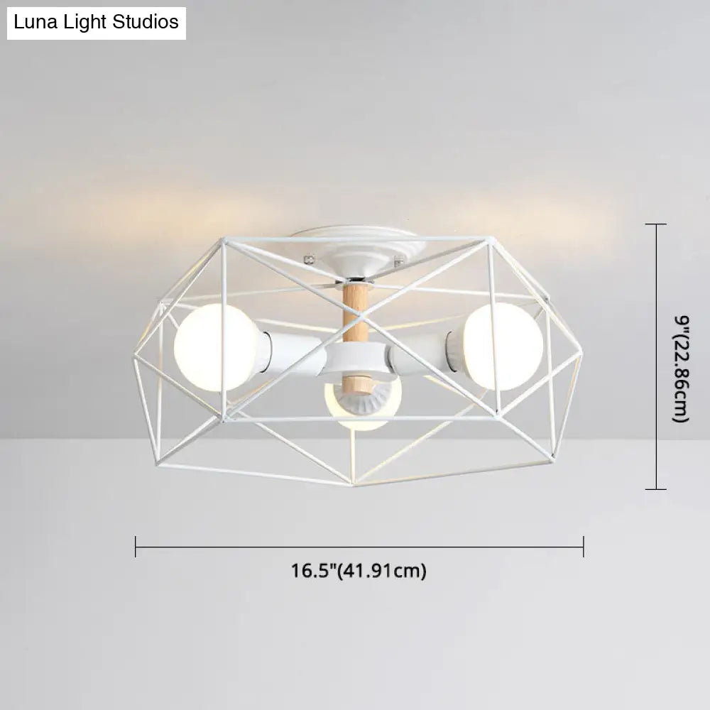 DecorBites™ DecorBites™ Nordic Industrial Geometric Flush Mount Ceiling Light for Bedroom - Metal Flush Mount Fixture
