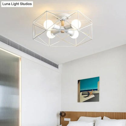 DecorBites™ DecorBites™ Nordic Industrial Geometric Flush Mount Ceiling Light for Bedroom - Metal Flush Mount Fixture