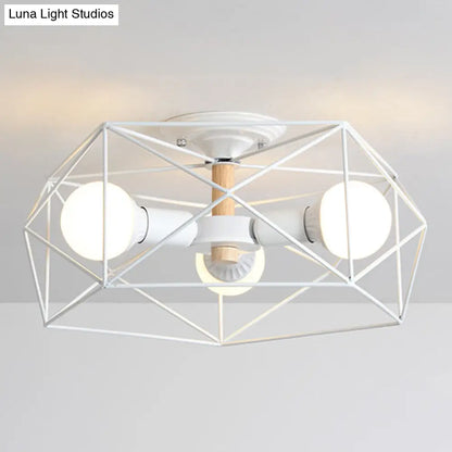 DecorBites™ DecorBites™ Nordic Industrial Geometric Flush Mount Ceiling Light for Bedroom - Metal Flush Mount Fixture