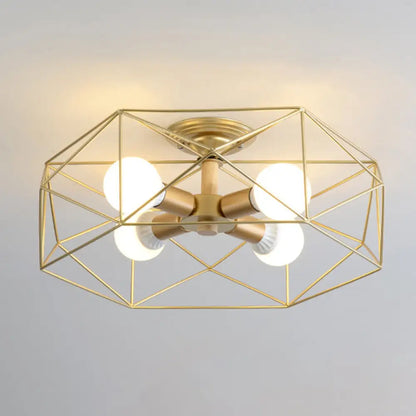 DecorBites™ DecorBites™ Nordic Industrial Geometric Flush Mount Ceiling Light for Bedroom - Metal Flush Mount Fixture