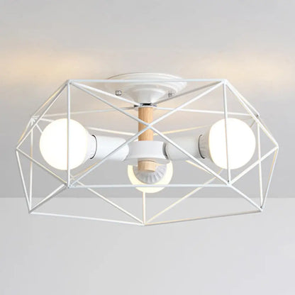 DecorBites™ DecorBites™ Nordic Industrial Geometric Flush Mount Ceiling Light for Bedroom - Metal Flush Mount Fixture