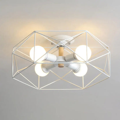 DecorBites™ DecorBites™ Nordic Industrial Geometric Flush Mount Ceiling Light for Bedroom - Metal Flush Mount Fixture