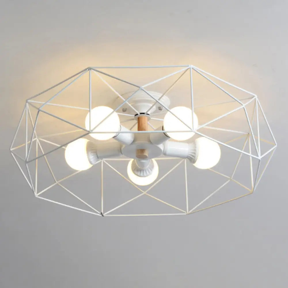 DecorBites™ DecorBites™ Nordic Industrial Geometric Flush Mount Ceiling Light for Bedroom - Metal Flush Mount Fixture