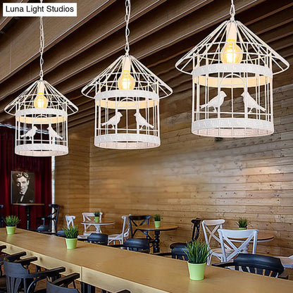 Nordic Industrial Style 1-Light Bird Cage Ceiling Fixture for Coffee Shop: Metallic Ceiling Light