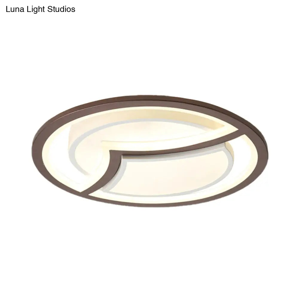 DecorBites™ DecorBites™ Nordic Iron LED Ceiling Light Fixture - 18"/21.5" - Coffee with Gull Pattern - Warm/White Light - Thin Circle Design