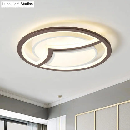 DecorBites™ DecorBites™ Nordic Iron LED Ceiling Light Fixture - 18"/21.5" - Coffee with Gull Pattern - Warm/White Light - Thin Circle Design