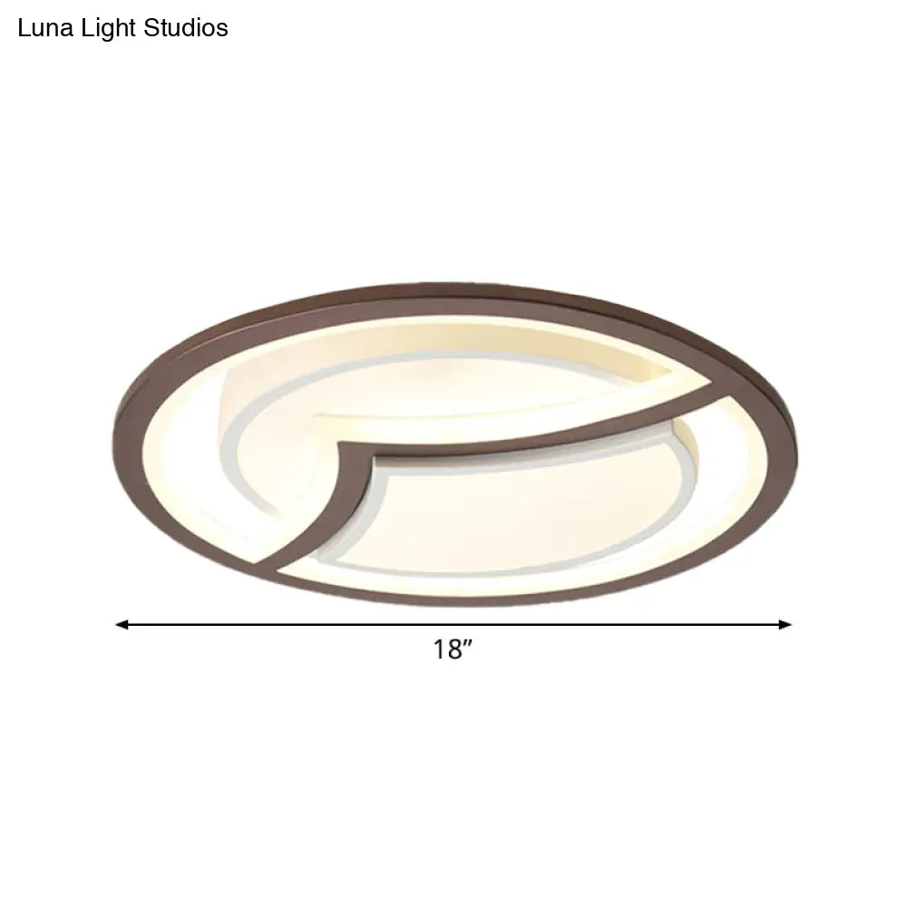 DecorBites™ DecorBites™ Nordic Iron LED Ceiling Light Fixture - 18"/21.5" - Coffee with Gull Pattern - Warm/White Light - Thin Circle Design