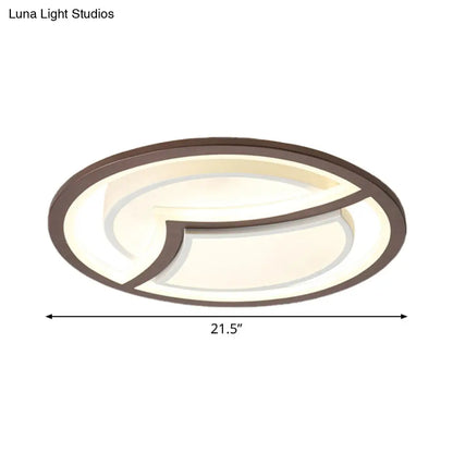 DecorBites™ DecorBites™ Nordic Iron LED Ceiling Light Fixture - 18"/21.5" - Coffee with Gull Pattern - Warm/White Light - Thin Circle Design