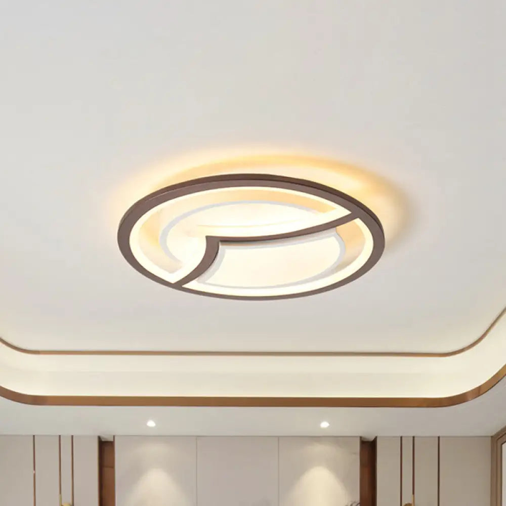 DecorBites™ DecorBites™ Nordic Iron LED Ceiling Light Fixture - 18"/21.5" - Coffee with Gull Pattern - Warm/White Light - Thin Circle Design