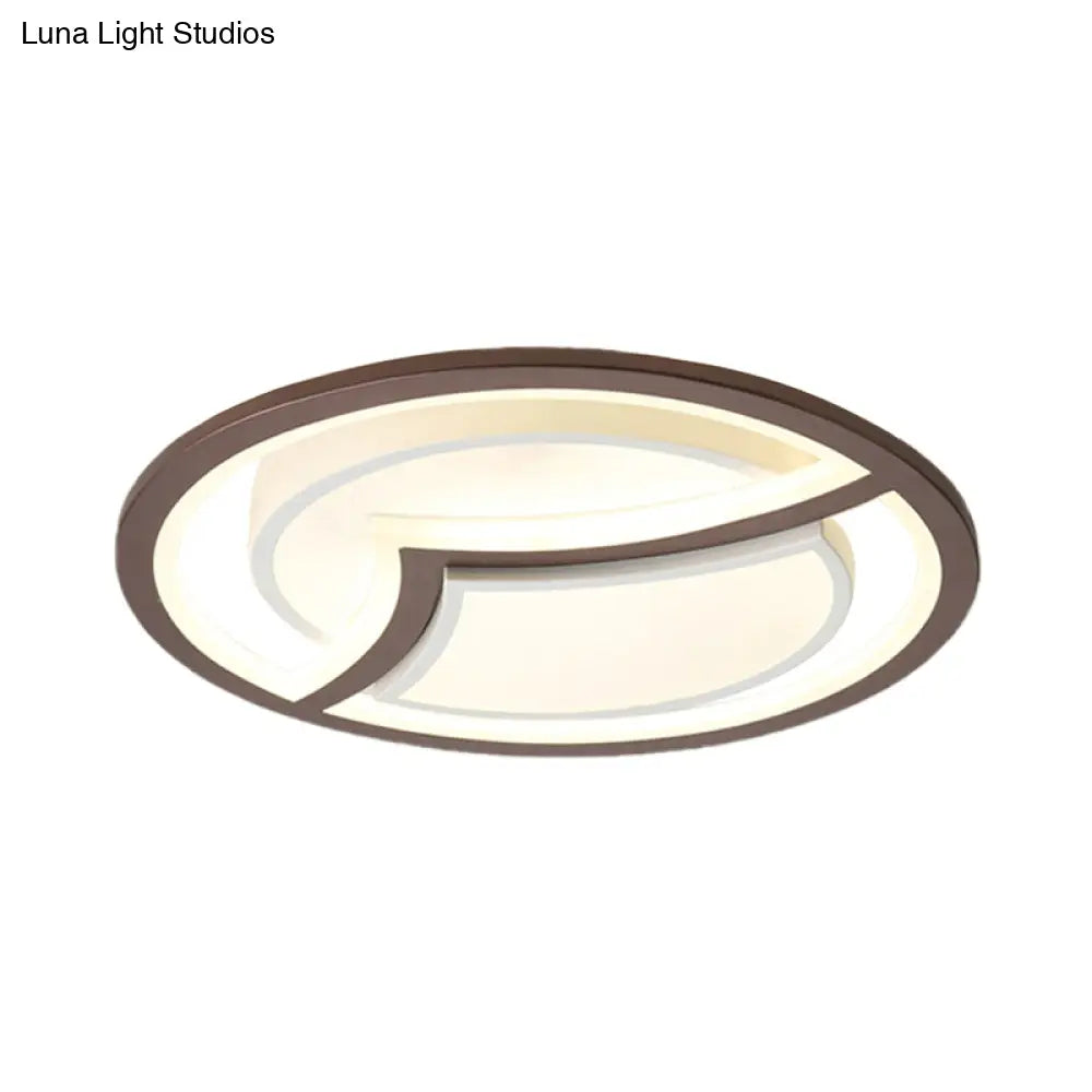 DecorBites™ DecorBites™ Nordic Iron LED Ceiling Light Fixture - 18"/21.5" - Coffee with Gull Pattern - Warm/White Light - Thin Circle Design