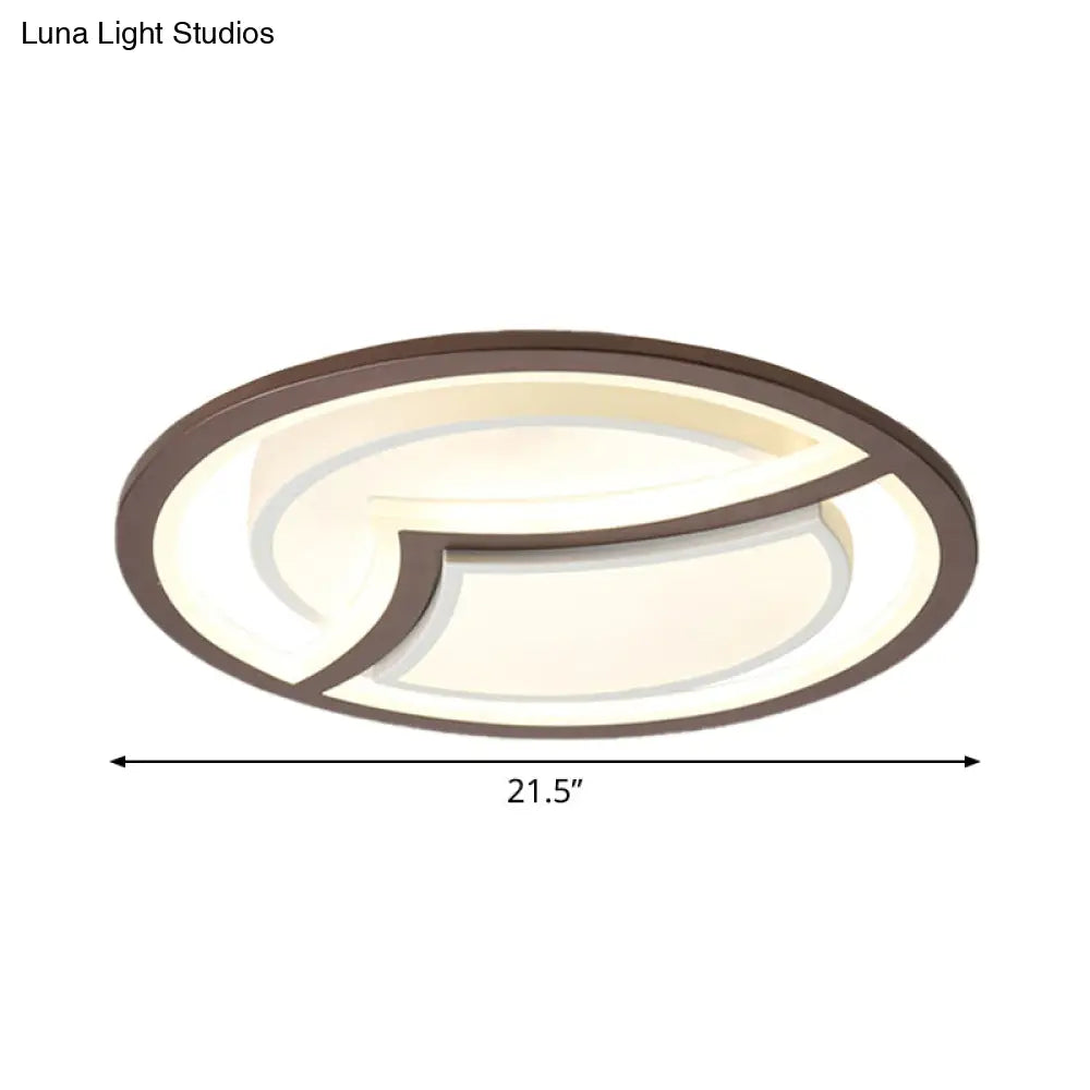 DecorBites™ DecorBites™ Nordic Iron LED Ceiling Light Fixture - 18"/21.5" - Coffee with Gull Pattern - Warm/White Light - Thin Circle Design
