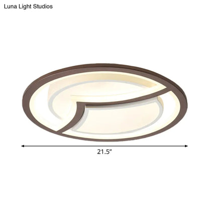 DecorBites™ DecorBites™ Nordic Iron LED Ceiling Light Fixture - 18"/21.5" - Coffee with Gull Pattern - Warm/White Light - Thin Circle Design