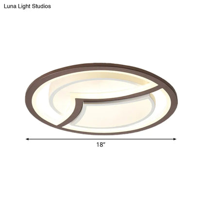 DecorBites™ DecorBites™ Nordic Iron LED Ceiling Light Fixture - 18"/21.5" - Coffee with Gull Pattern - Warm/White Light - Thin Circle Design