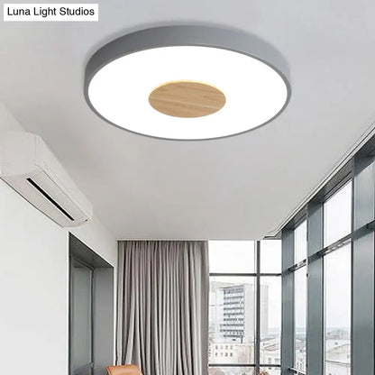 DecorBites™ DecorBites™ Nordic Iron Round Flush Mount Ceiling Light - 1 Head Pink/Blue/White Lighting Fixture for Bedroom - 12"/16"/19.5" Width