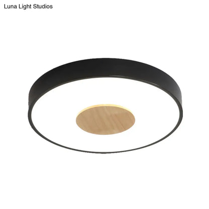 DecorBites™ DecorBites™ Nordic Iron Round Flush Mount Ceiling Light - 1 Head Pink/Blue/White Lighting Fixture for Bedroom - 12"/16"/19.5" Width