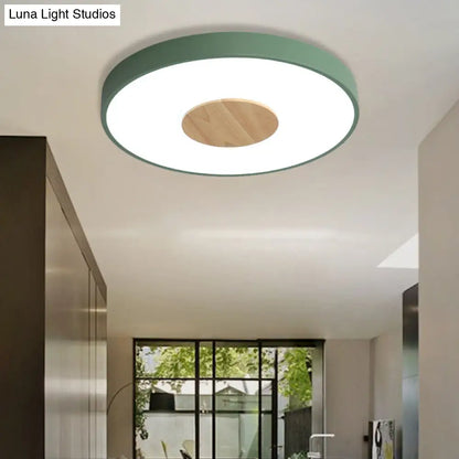 DecorBites™ DecorBites™ Nordic Iron Round Flush Mount Ceiling Light - 1 Head Pink/Blue/White Lighting Fixture for Bedroom - 12"/16"/19.5" Width