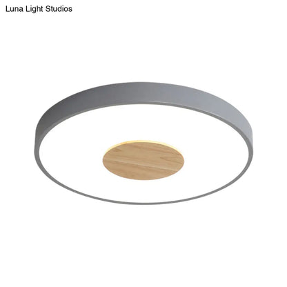 DecorBites™ DecorBites™ Nordic Iron Round Flush Mount Ceiling Light - 1 Head Pink/Blue/White Lighting Fixture for Bedroom - 12"/16"/19.5" Width