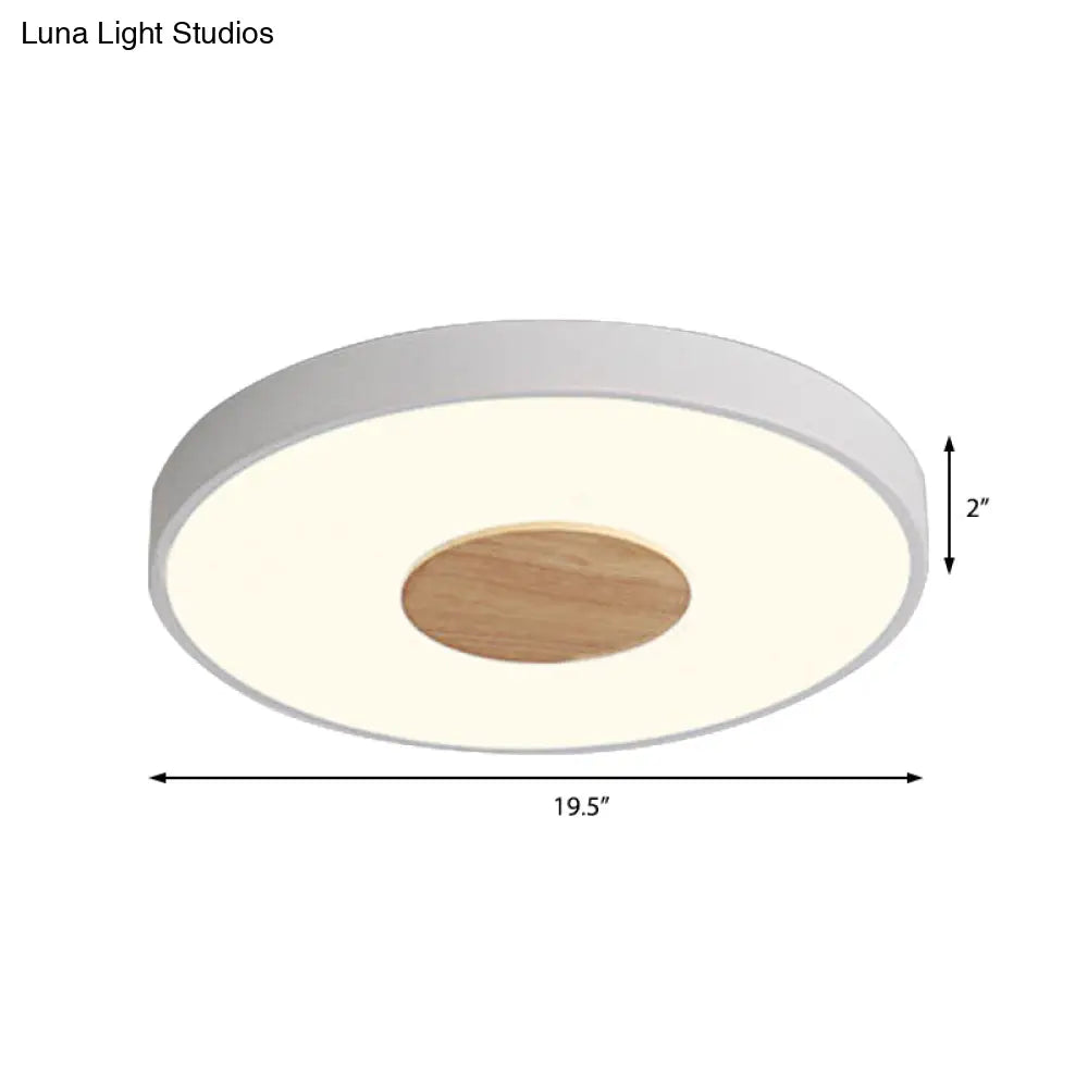 DecorBites™ DecorBites™ Nordic Iron Round Flush Mount Ceiling Light - 1 Head Pink/Blue/White Lighting Fixture for Bedroom - 12"/16"/19.5" Width