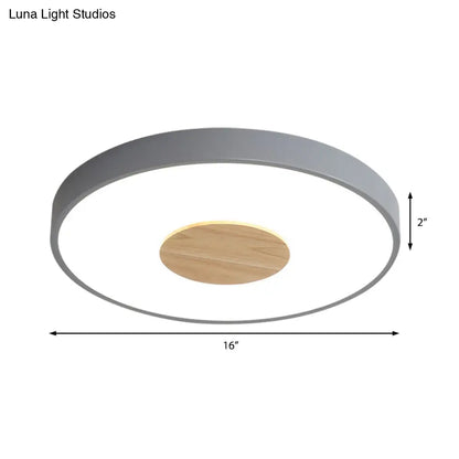 DecorBites™ DecorBites™ Nordic Iron Round Flush Mount Ceiling Light - 1 Head Pink/Blue/White Lighting Fixture for Bedroom - 12"/16"/19.5" Width