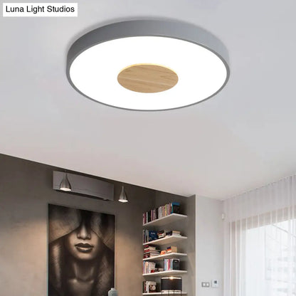 DecorBites™ DecorBites™ Nordic Iron Round Flush Mount Ceiling Light - 1 Head Pink/Blue/White Lighting Fixture for Bedroom - 12"/16"/19.5" Width