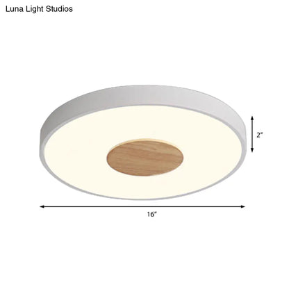 DecorBites™ DecorBites™ Nordic Iron Round Flush Mount Ceiling Light - 1 Head Pink/Blue/White Lighting Fixture for Bedroom - 12"/16"/19.5" Width