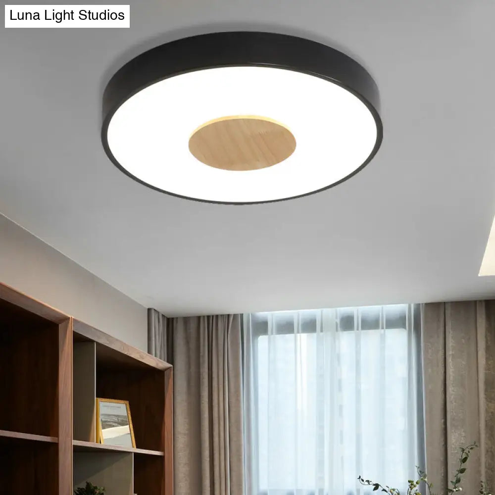 DecorBites™ DecorBites™ Nordic Iron Round Flush Mount Ceiling Light - 1 Head Pink/Blue/White Lighting Fixture for Bedroom - 12"/16"/19.5" Width