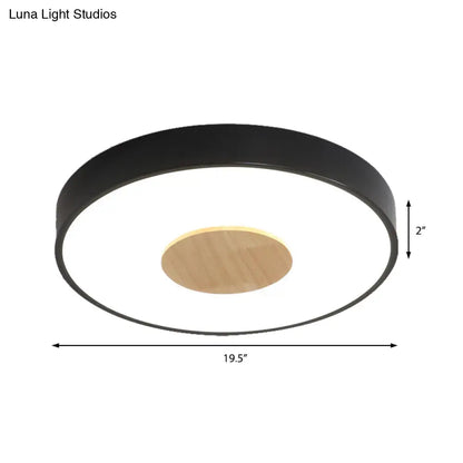 DecorBites™ DecorBites™ Nordic Iron Round Flush Mount Ceiling Light - 1 Head Pink/Blue/White Lighting Fixture for Bedroom - 12"/16"/19.5" Width