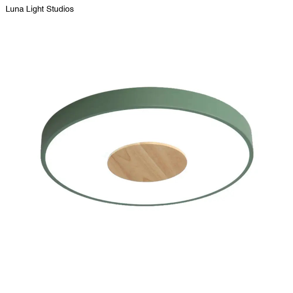 DecorBites™ DecorBites™ Nordic Iron Round Flush Mount Ceiling Light - 1 Head Pink/Blue/White Lighting Fixture for Bedroom - 12"/16"/19.5" Width