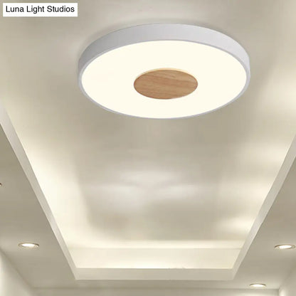 DecorBites™ DecorBites™ Nordic Iron Round Flush Mount Ceiling Light - 1 Head Pink/Blue/White Lighting Fixture for Bedroom - 12"/16"/19.5" Width